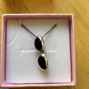 Sterling silver 925 Onyx Sunglasses pendant and chain.